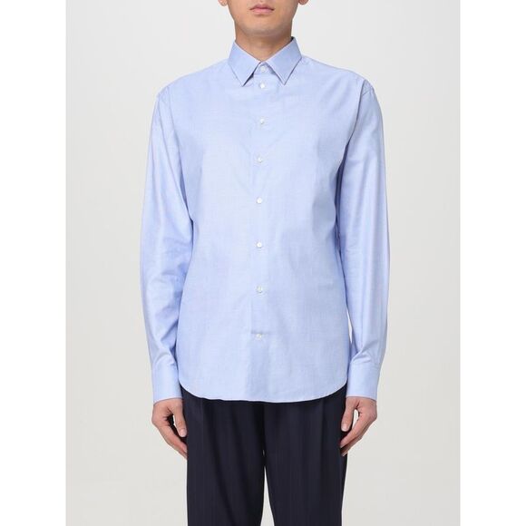 Emporio Armani Shirt Men Gnawed Blue